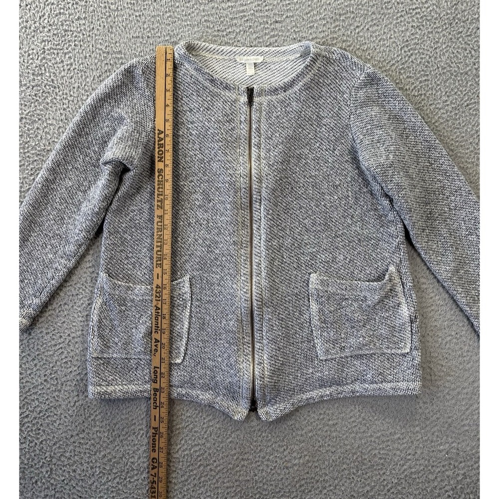 Eileen Fisher Terry Jacket Womens XS Full Zip Pockets Organic Cotton Minimalist - Picture 3 of 12
